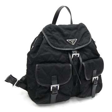 PRADA Backpack 1BZ811 Black Nylon Leather Rucksack Quilted Ladies