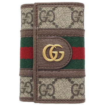 GUCCI Key Case 603732 GG Supreme Ophidia Canvas x Leather Beige Brown 180354