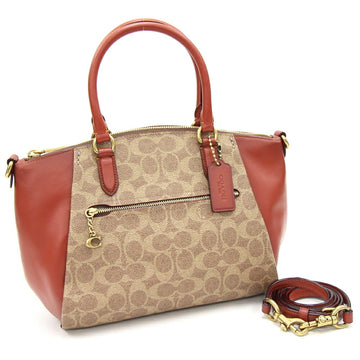 COACH Handbag Signature 796364 Brown Beige PVC Leather Shoulder Bag Women's