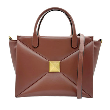 VALENTINO GARAVANI Garavani Handbag Shoulder Bag One Stud Leather/Metal Gingerbread Gold Women's