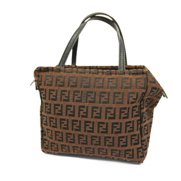 FENDI Zucchino handbag nylon canvas leather brown black ladies