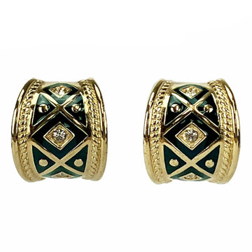 BURBERRY Earrings Moss Green Plated GP Gold Accessories Box Women's accessories