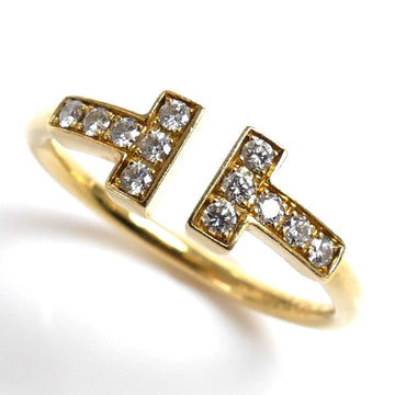 TIFFANY&Co.  K18YG Yellow Gold T-Wire Diamond Ring, Diamond, Size 9.5, 2.4g, Women's