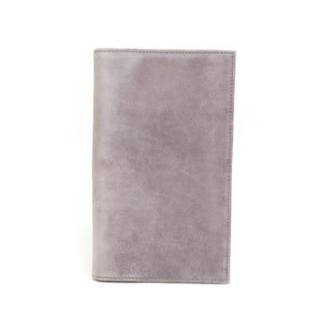 HERMES Notebook Cover Suede/Leather Gray/Dark Blue Unisex