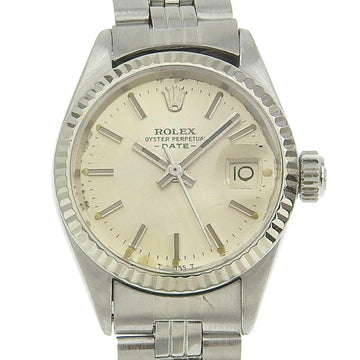 ROLEX Oyster Perpetual Watch Date 6917 Stainless Steel Automatic Silver Dial Women's I220823032