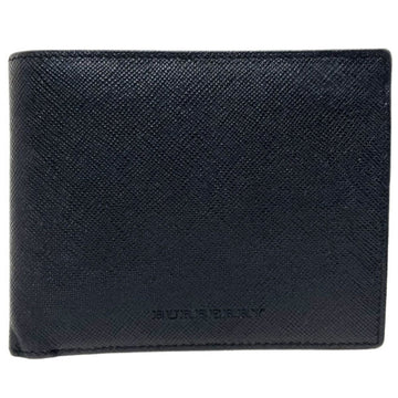 BURBERRY Wallet Bi-fold Leather Black  Compact Men's TT-13275