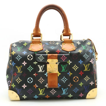 LOUIS VUITTON Monogram Multicolor Speedy 30 Handbag Boston Bag Noir Black M92642