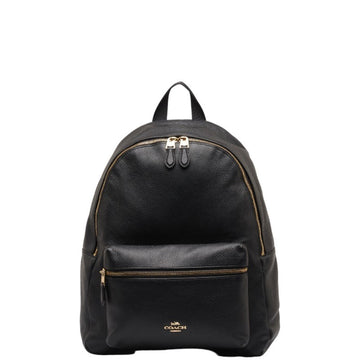 COACH Backpack F29004 Black Leather Nylon Women's