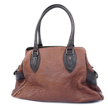 FENDI Tote Bag Ethnico Leather Brown Women's