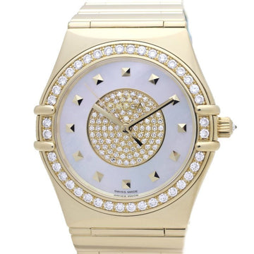 OMEGA Constellation Specialties 1900.11.01 Bezel Diamond White Shell K18YG Yellow Gold Men's 39382 Watch