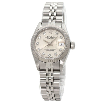 ROLEX 69174G Datejust 10P Diamond Watch Stainless Steel/SS/K18WG Ladies