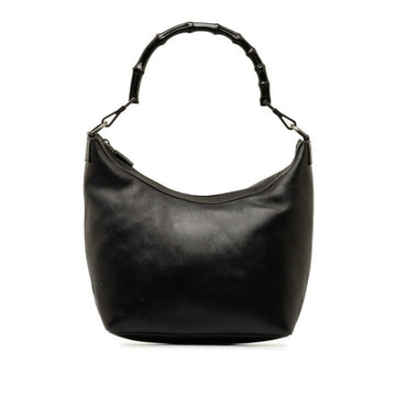 GUCCI Bamboo Bag 000 0531 Black Leather Women's