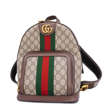 GUCCI Backpack Ophidia 547965 Leather Brown Women's