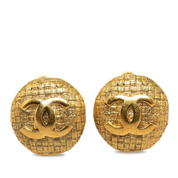 CHANEL Coco Earrings Gold Plated Women's