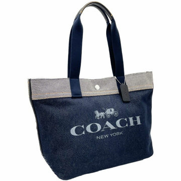COACH Tote Bag Print Denim Canvas Washed F39904  Horse and Carriage Handbag Shoulder Outlet MM-11697
