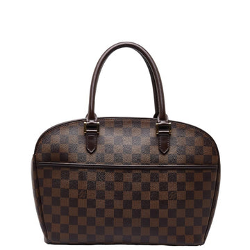 LOUIS VUITTON Damier Saria Horizontal Handbag N51282 Brown PVC Leather Women's