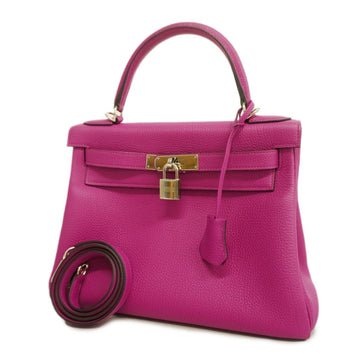 HERMES Handbag Kelly 28 C Stamped Togo Rose Purple Ladies