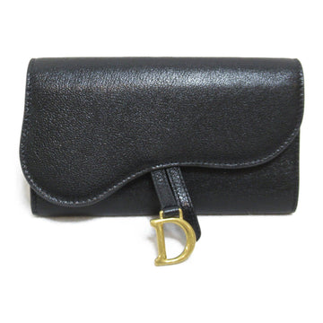 Dior saddle slim wallet Black leather S5680CCEH
