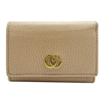GUCCI GG Marmont Compact Wallet Women's Tri-fold 644407 Leather Pink