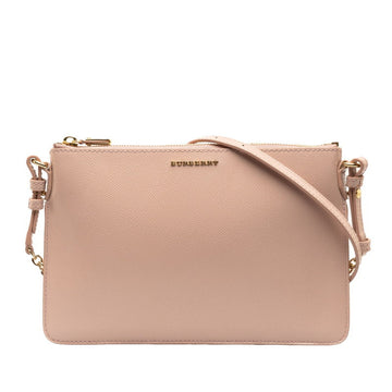 BURBERRY Chain Shoulder Bag Pink Leather Women's