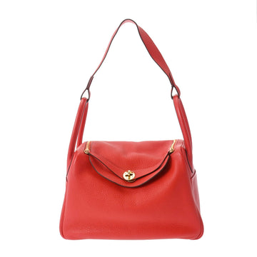 HERMES Lindy 30 Rouge Coeur - Y stamp [around 2020] Women's Taurillon Clemence handbag