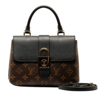 LOUIS VUITTON Monogram Rocky BB Handbag Shoulder Bag M44141 Noir Brown PVC Leather Women's