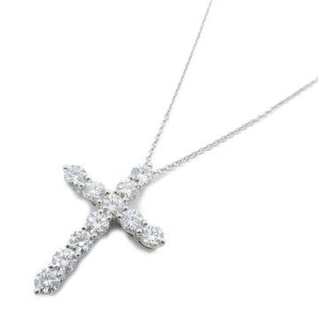 TIFFANY&CO Large Cross Diamond Necklace Necklace Clear Pt950Platinum Clear