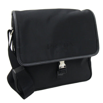 PRADA shoulder bag VA0951 black nylon leather men's