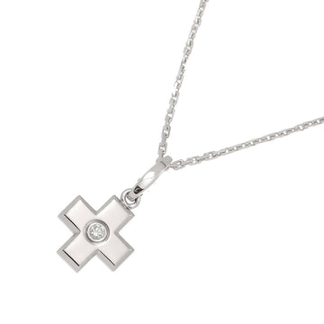 CARTIER Cross Diamond Necklace 50cm K18 WG White Gold 750
