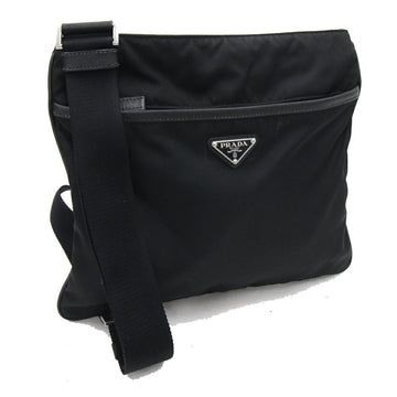 PRADA Shoulder Bag 2VH053 Black Nylon Leather Square Men's Women's