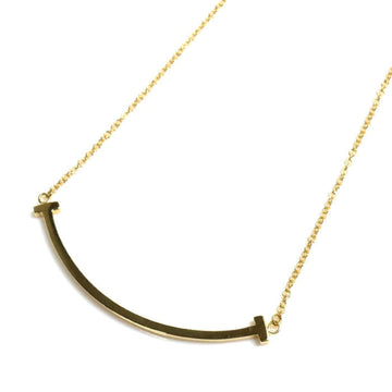 TIFFANY&Co.  K18YG Yellow Gold T Smile Small Necklace 2.8g 41-46cm Women's