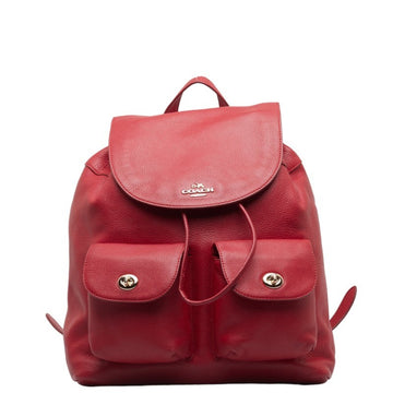 COACH Backpack Red Leather Women's