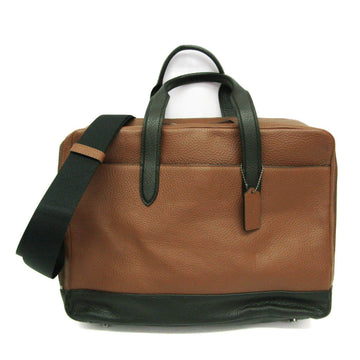 COACH Hamilton Pebble Leather Double Zip F27617 Men's Leather Briefcase,Shoulder Bag Black,Brown