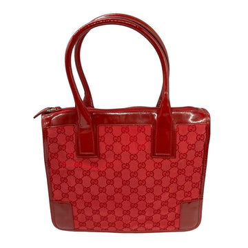 GUCCI Handbag GG Canvas Patent Red 000･0855 Women's