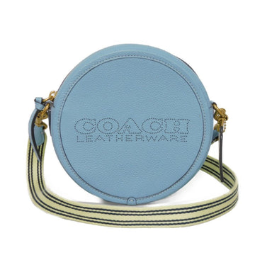 COACH Shoulder Bag Kia Circle Light Blue Multicolor Punching Pochette Crossbody Azur C3427 Women's