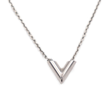 LOUIS VUITTON Essential V Necklace M63197 Metal Silver Vuitton