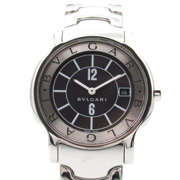 BVLGARI Solo tempo Wrist Watch ST35S Quartz Black Stainless Steel ST35S