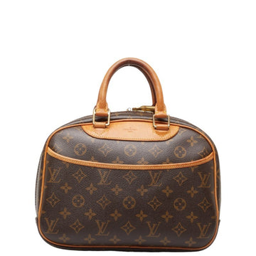 LOUIS VUITTON Monogram Trouville Handbag M42228 Brown PVC Leather Women's