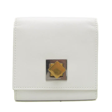 BOTTEGA VENETA 619066 Women's Leather Wallet [tri-fold] Off-white
