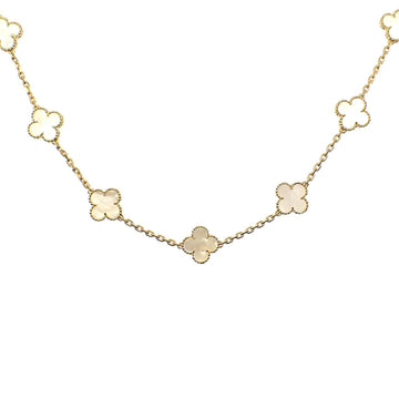 VAN CLEEF & ARPELS Alhambra Long Necklace for Women, White Mother of Pearl, K18YG, 45.5g, 20 Motifs, Flower VCAR2100, VCA A6047279
