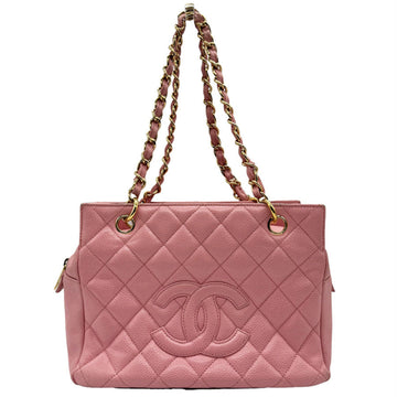 CHANEL Shoulder Bag Matelasse Caviar Skin Leather Pink Ladies