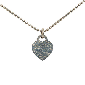 TIFFANY Notes Heart Ball Chain Necklace Silver SV925 Women's &Co.