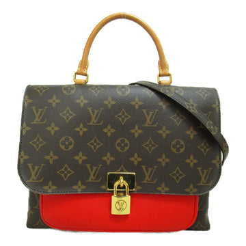 LOUIS VUITTON Marignan Brown Red Coquelicot Monogram PVC coated canvas leather M44544