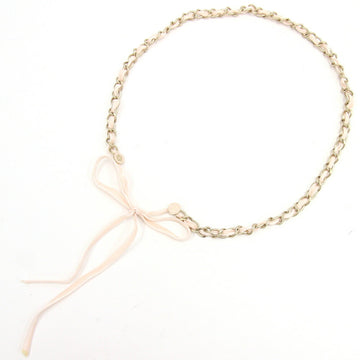 CHANEL Chain Belt Baby Pink 06P 2006 Made Women's Coco Mark Camellia