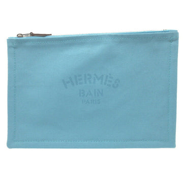 HERMES Yachting GM Canvas Light Blue Pouch 0141 6A0141BB4