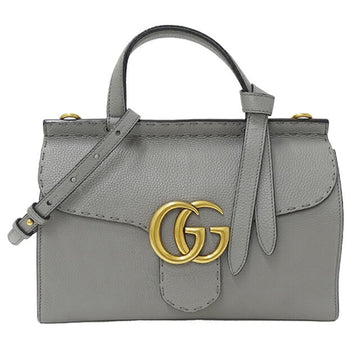 GUCCI bag ladies GG Marmont handbag shoulder 2way leather gray 421890