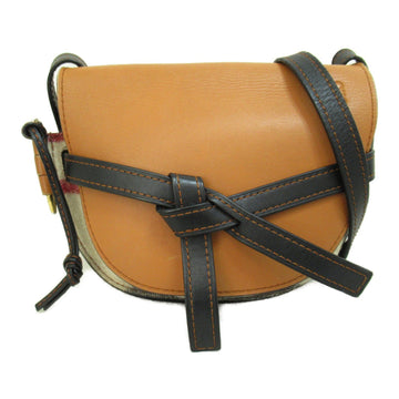 LOEWE Gate Shoulder Bag Brown White cotton leather