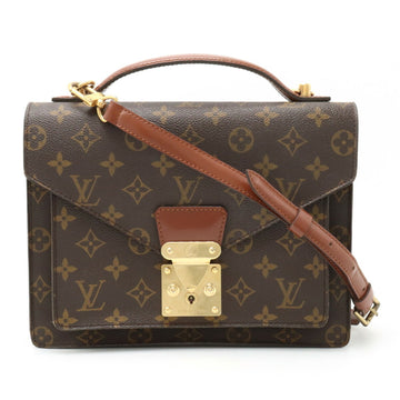 LOUIS VUITTON Monogram Monceau 26 Second Bag Clutch Handbag Shoulder Missing Key M51187