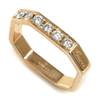 GUCCI K18PG Pink Gold Octagonal Ring Diamond 5 2.9g Ladies