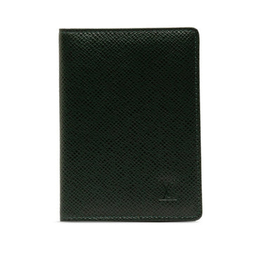 LOUIS VUITTON Taiga Porte Carte Vertical Card Case Pass M30494 Episea Green Leather Men's